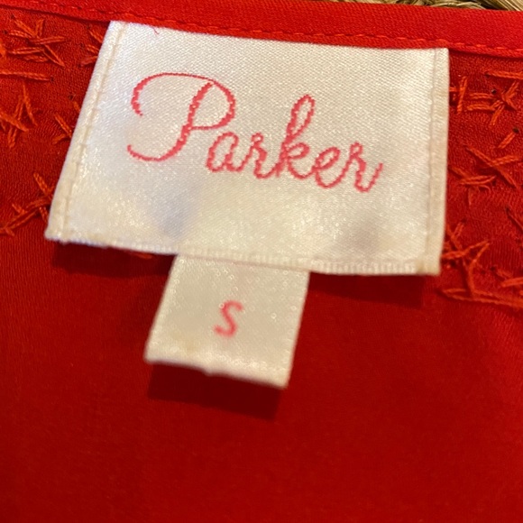 Parker red 100% silk blouse with beaded detail - Picture 6 of 9